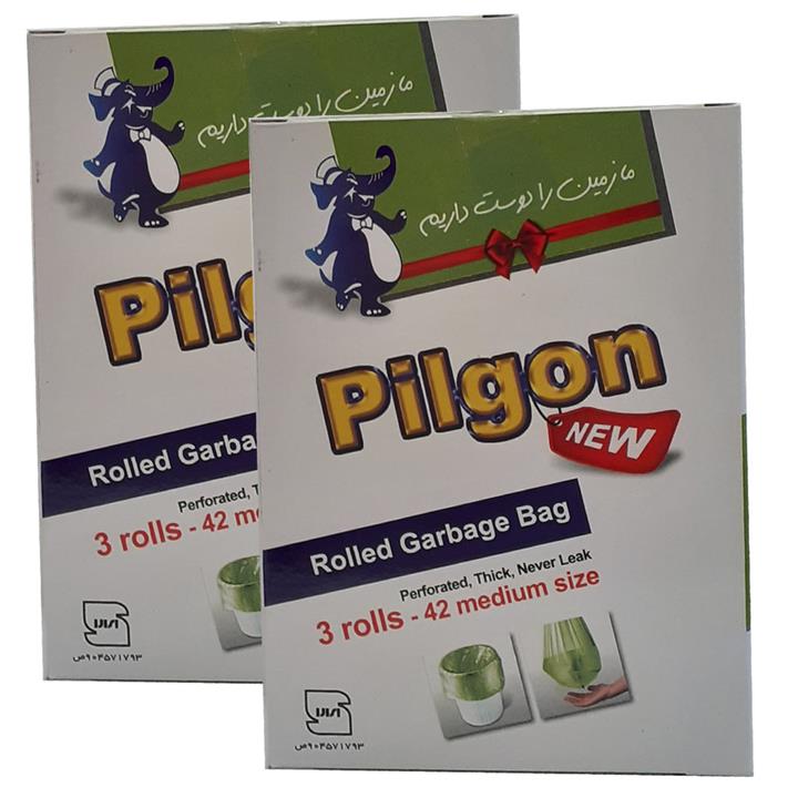 کیسه زباله پیلگون مدل M2 بسته 42 عددی مجموعه 2 عددی